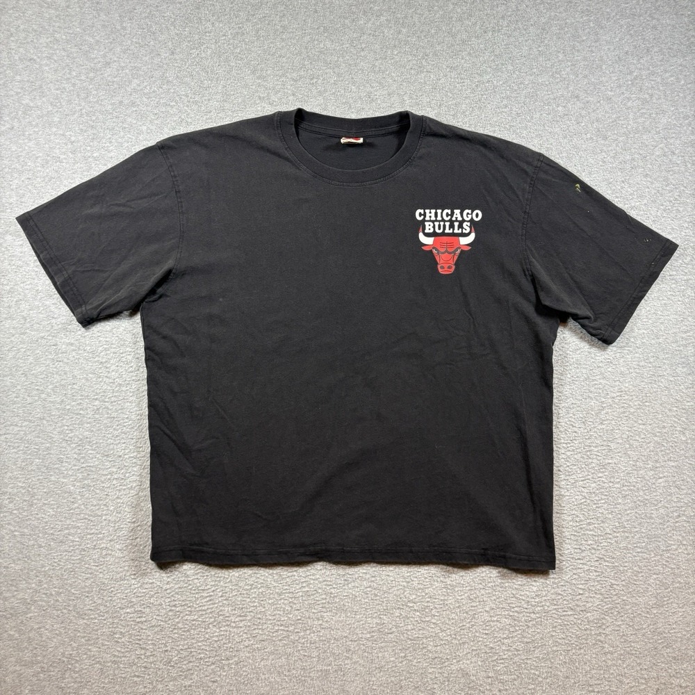 Ultra Game NBA Chicago Bulls T Shirt Mens Large Black Graphic Tee Basketball